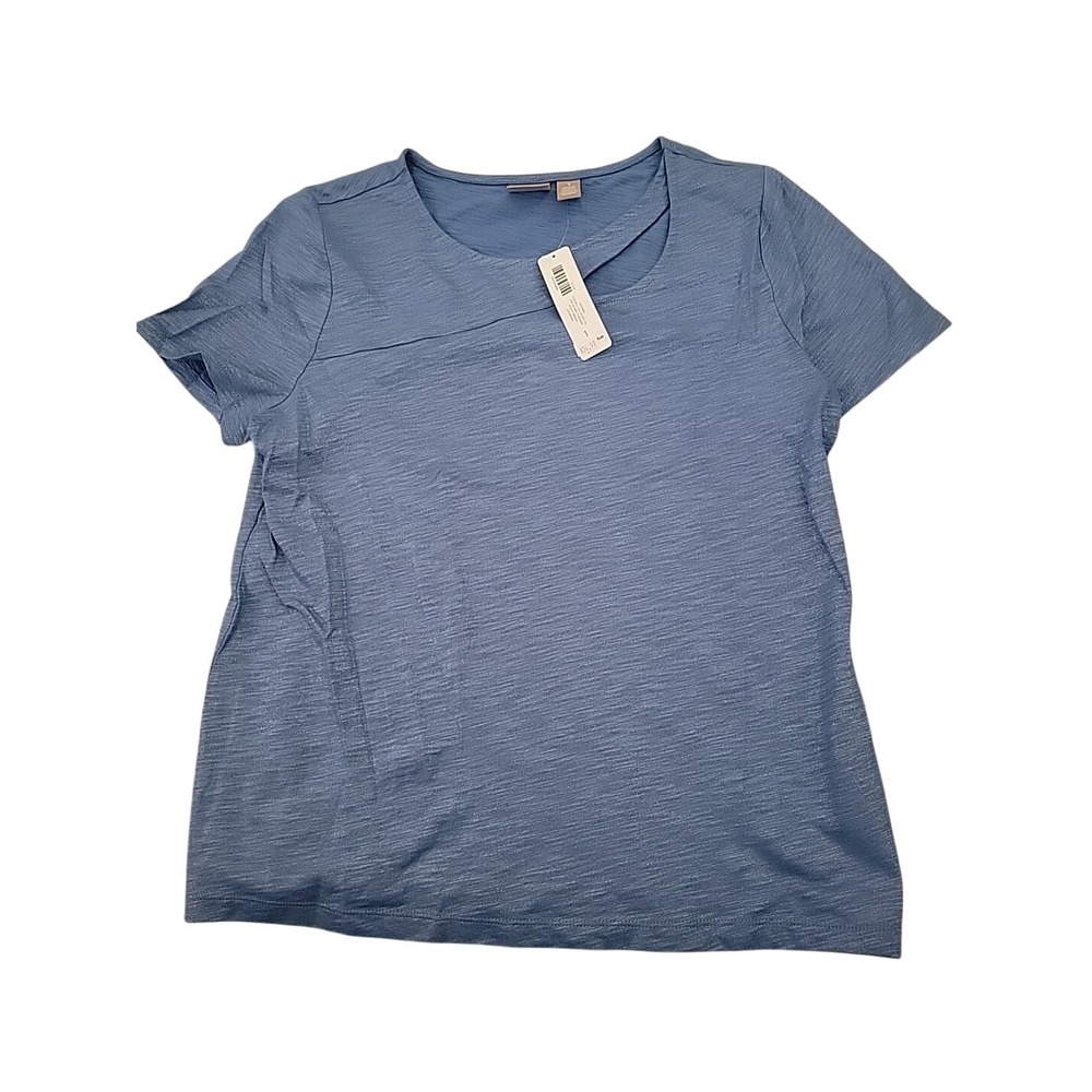 CHICO'S NEW 1 Tatelyn Cutout Scoop Foil Dusty Indigo Beach Summer Coastal Comfor